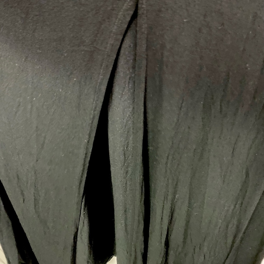NWT- LA Made Black V neck long sleeve slit Surplice Maxi dress SM - Picture 4 of 11